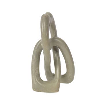 Kisii Stone Eternal Knot Heart Sculpture (6&quot; H)