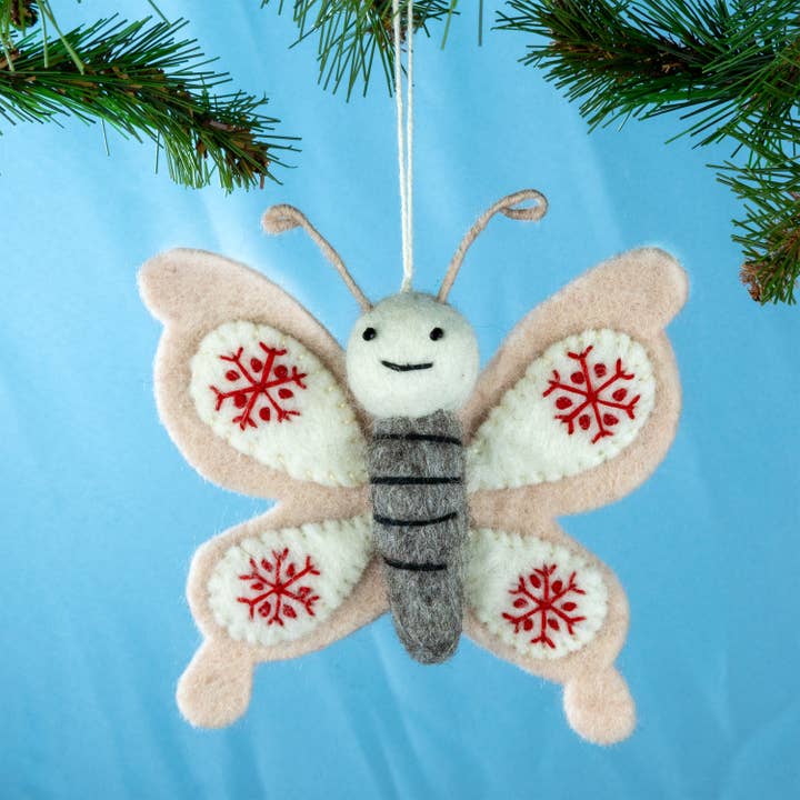 Snowflake Butterfly Felt Ornament