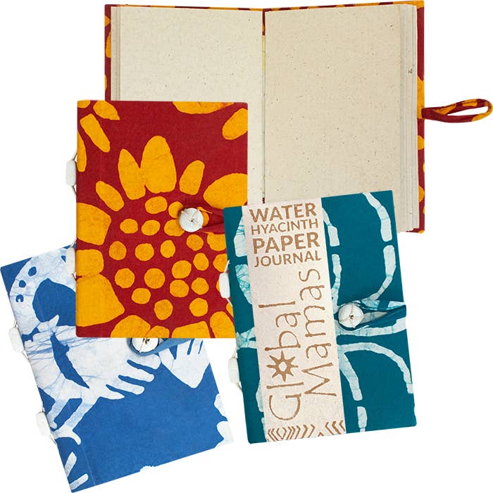 Small Water Hyacinth Batik Journal - Assorted