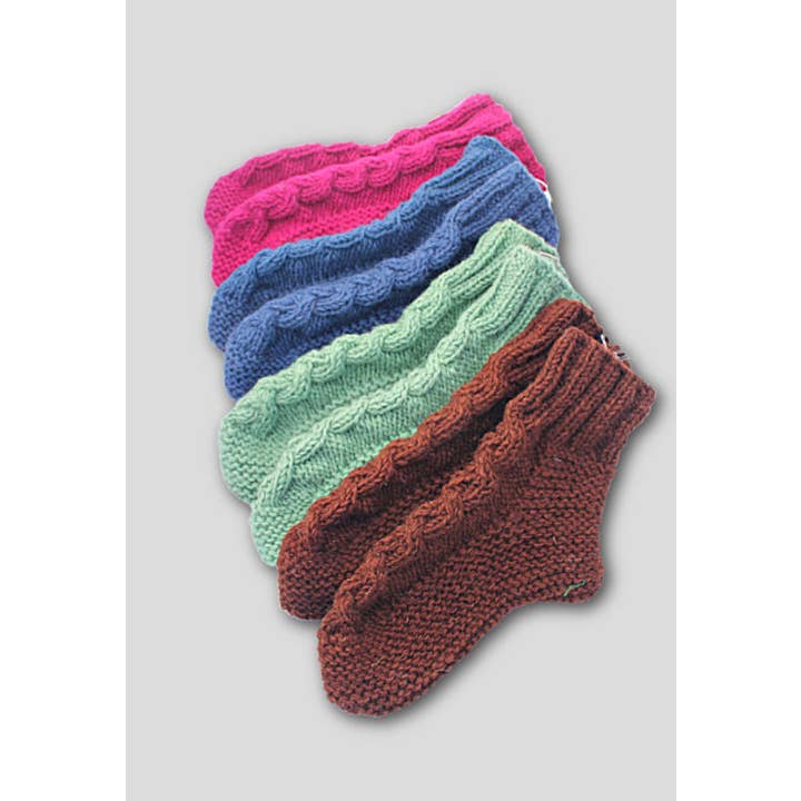 Cable Knit Wool Slippers - Assorted