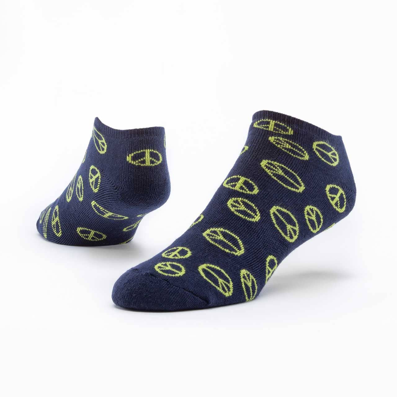 Navy Peace Organic Cotton Footie Socks (9 - 11)