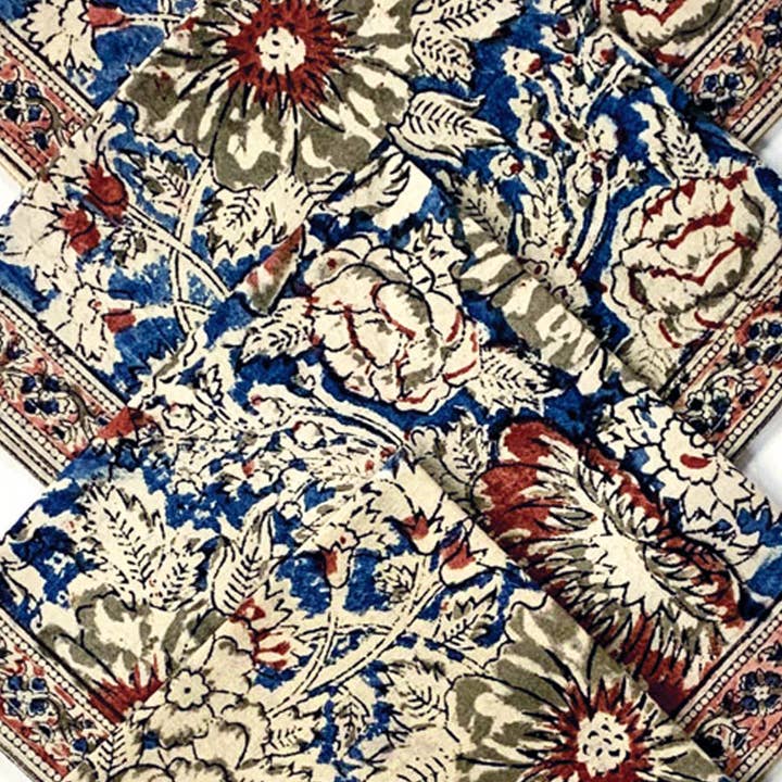 Rose &amp; Navy Kalamkari Print Napkin