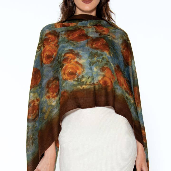 Earth Tones Reena Fine Wool Shawl