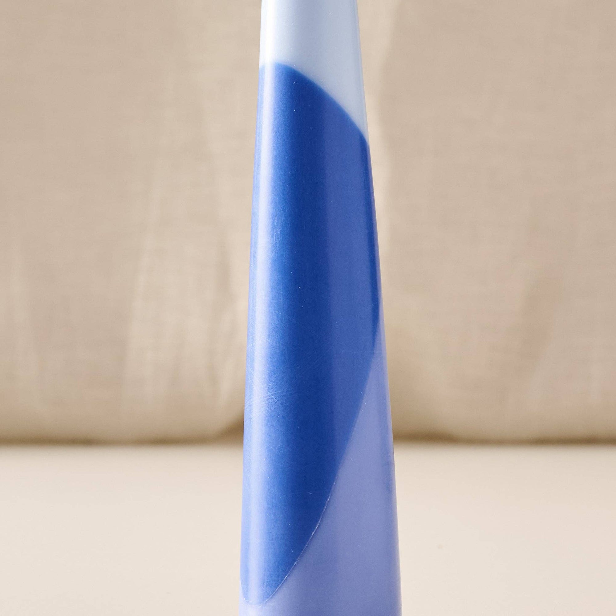 Blue Striped Palm Wax Cone Candle