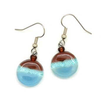 Tiny Round Glass Earrings - Assorted