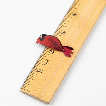 Gourd/Fabric/Crystal Cardinal Pin, Small (3&quot; L)