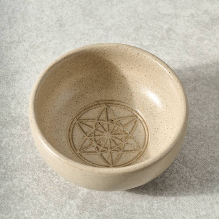 Tan Ceramic Equilibrium of Life Bowl (3.5" D)