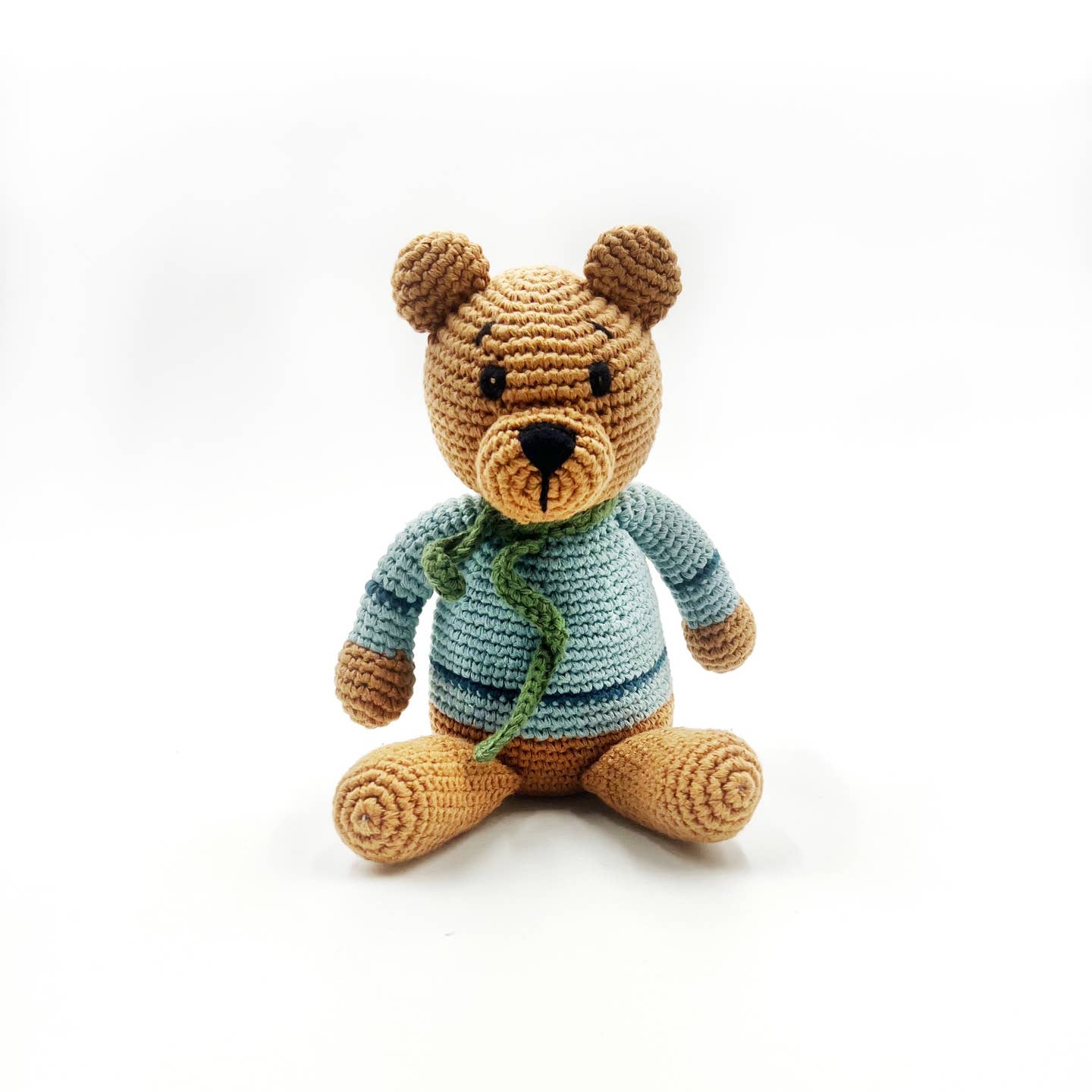 Blue Plush Bear Organic Crochet Cotton