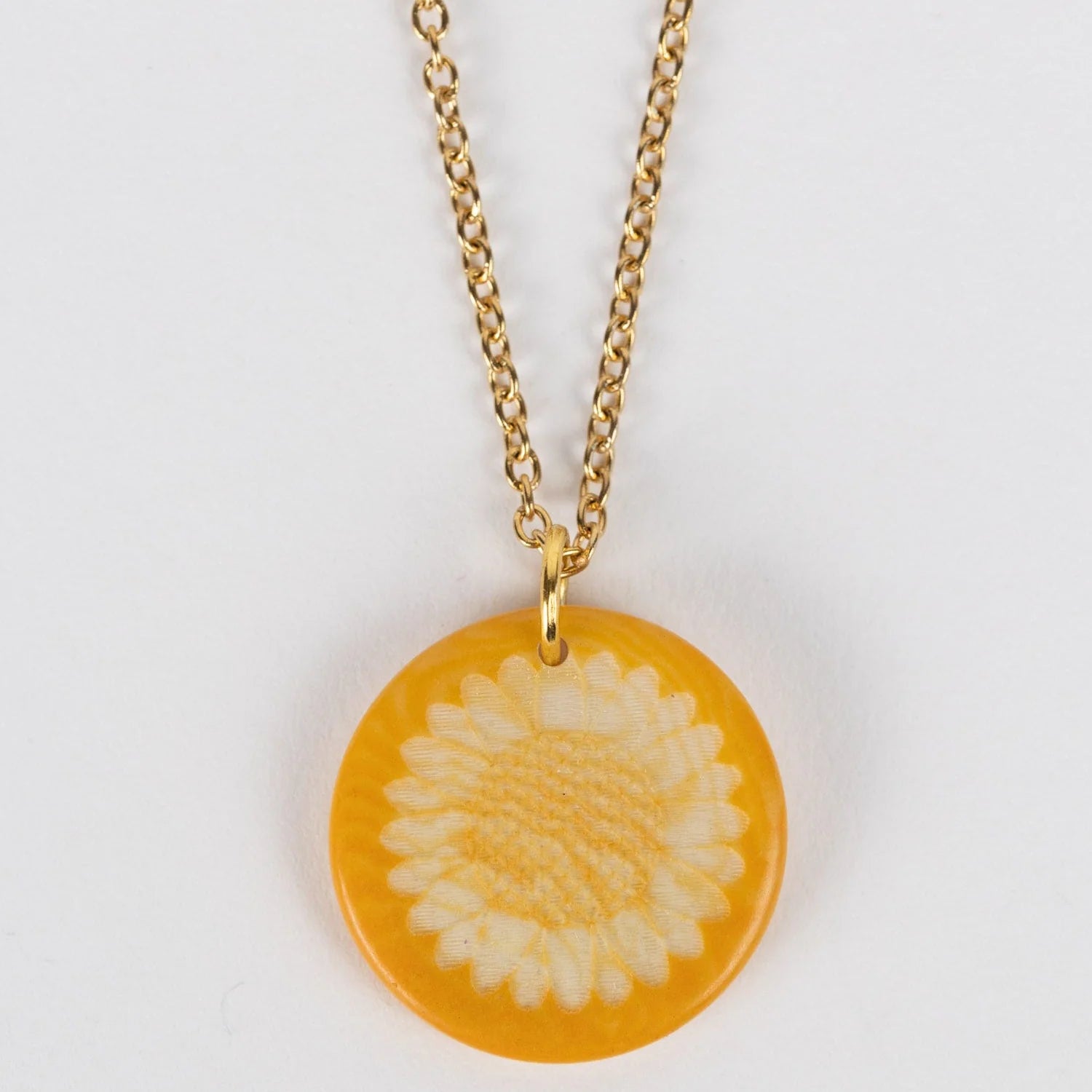 Sunflower Tagua Pendant Necklace