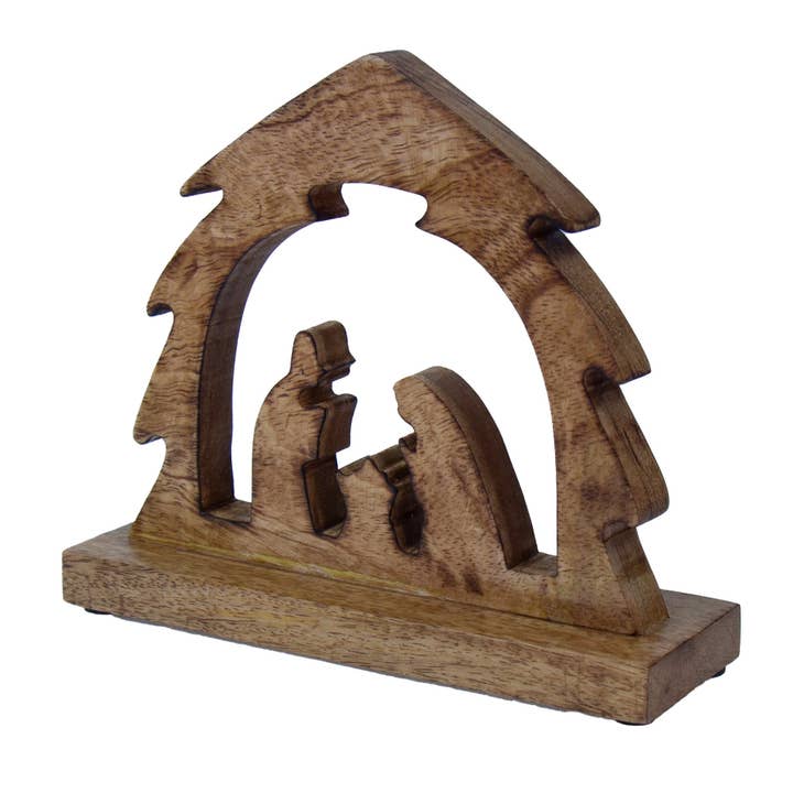 Mango Wood Silhouette Nativity