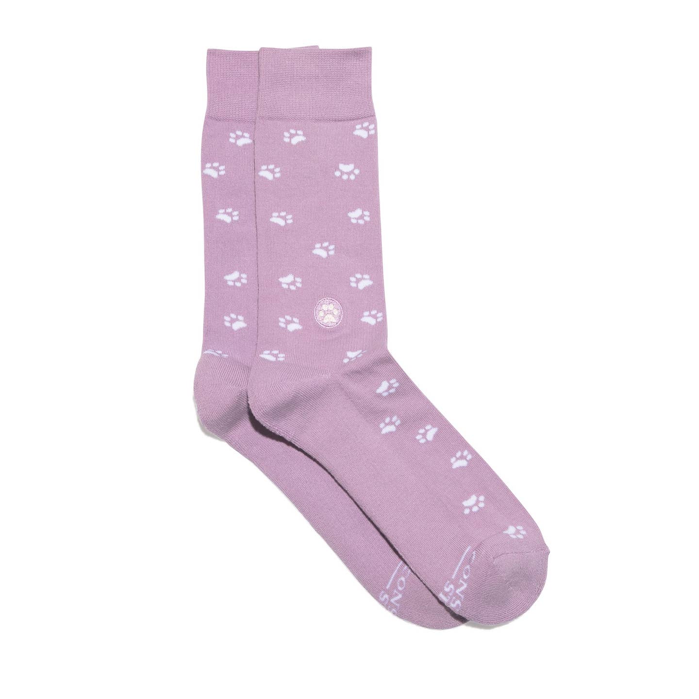 Purple Paw Print Save Dogs Socks, Small