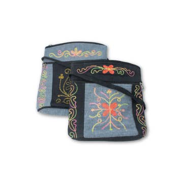 Jari Embroidered Oval Bottom Bag