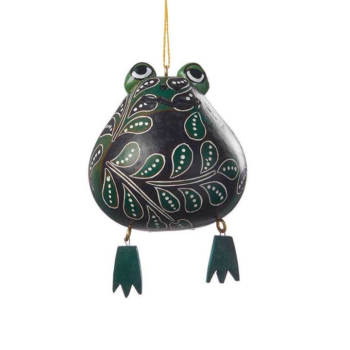 Etched Gourd Frog Ornament