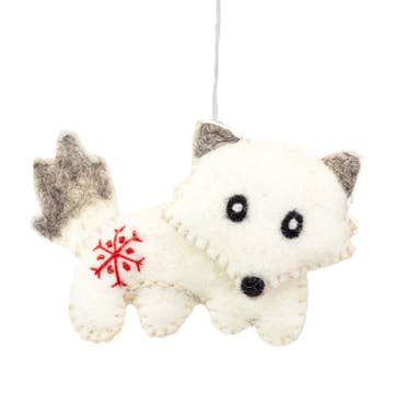 Snowflake Fox Felt Ornament