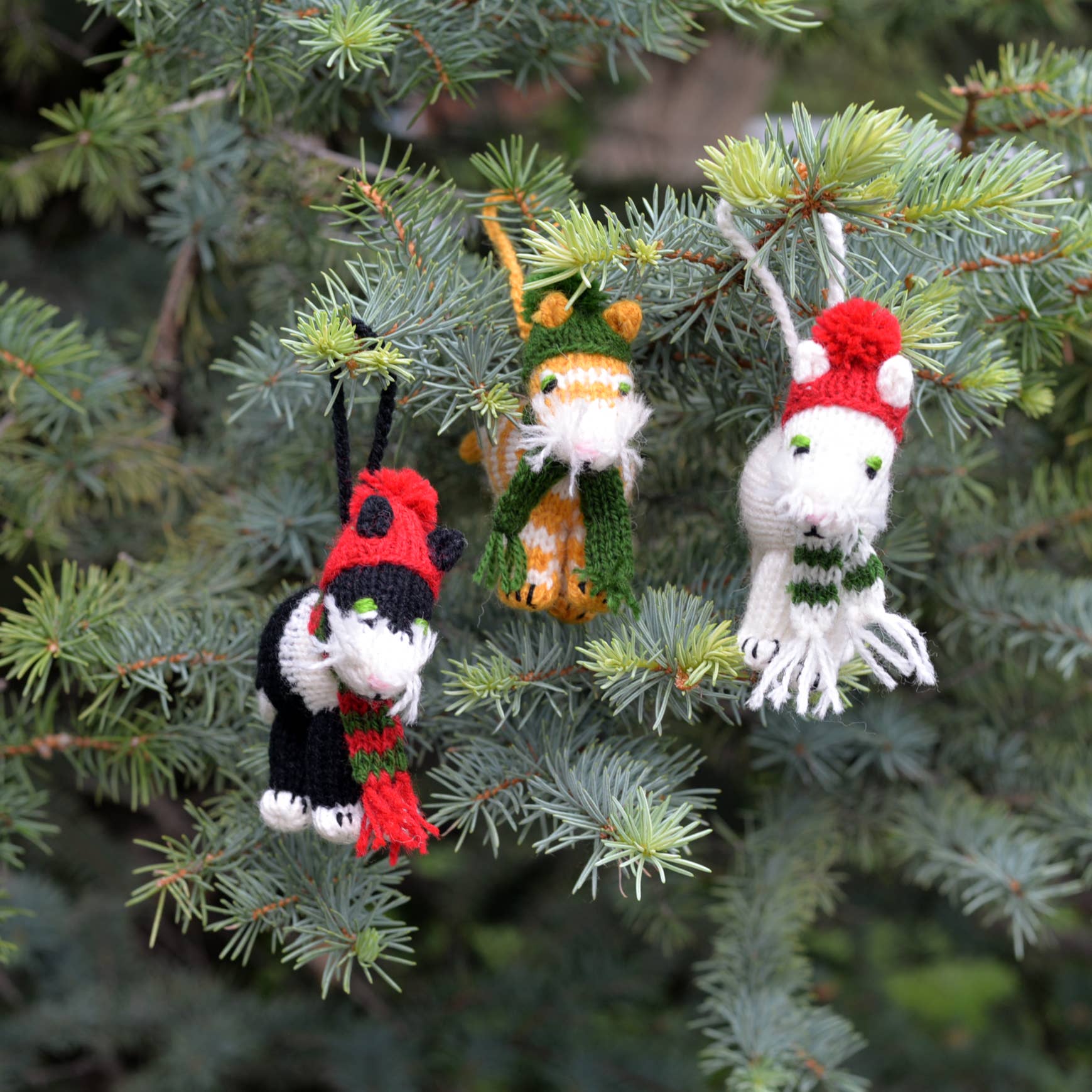 Handmade Cat Knit Ornament - Fair Trade