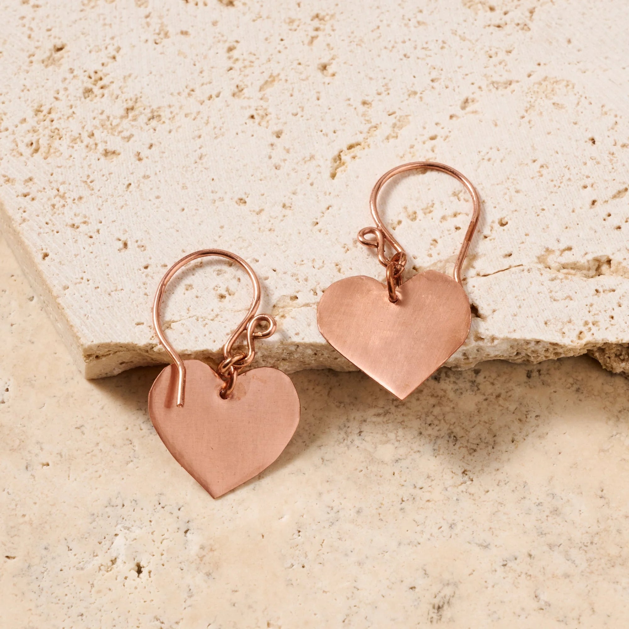 Copper Heart Earrings