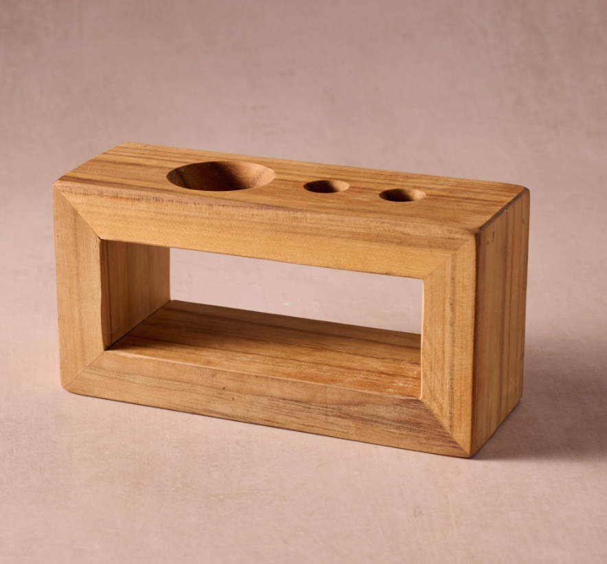 Teak Toothbrush Holder