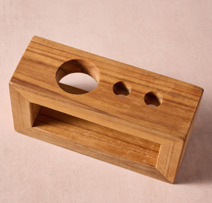 Teak Toothbrush Holder