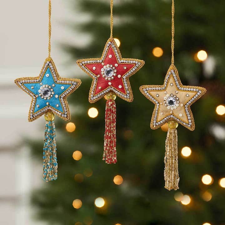 Zardozi Star Ornament - Assorted