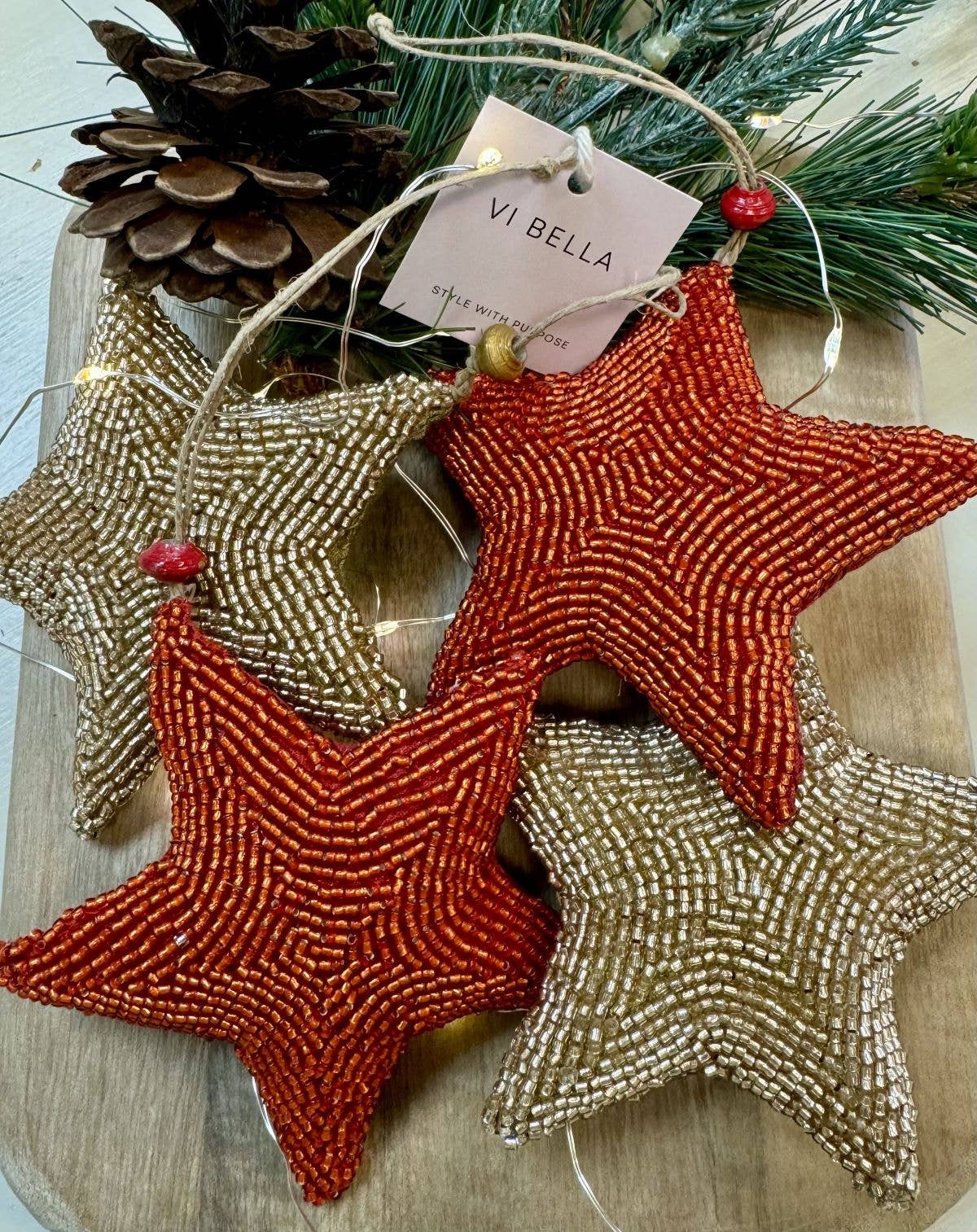 Paper Bead Star Christmas Ornament