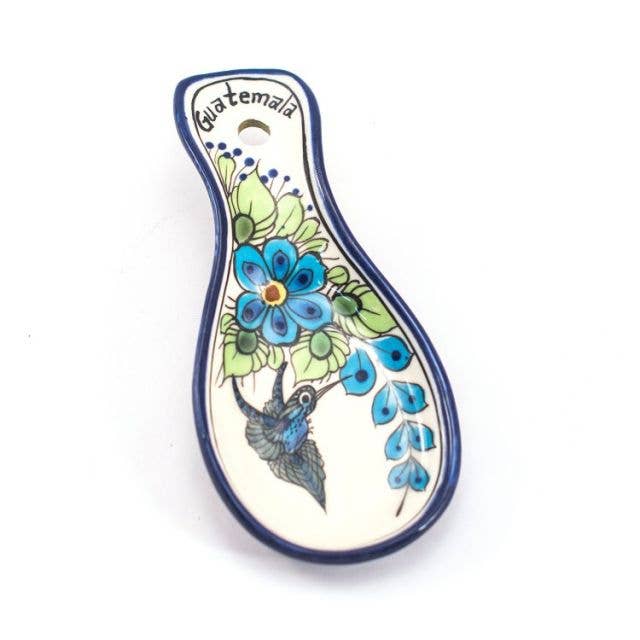 Wild Bird Painted Ceramic Spoon Rest