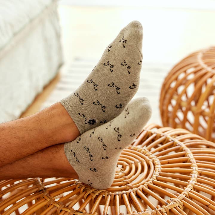 Grey Save Cats Footie Socks