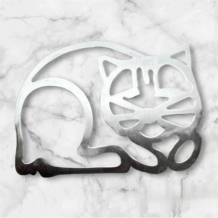 Cat Recycled Metal Trivet
