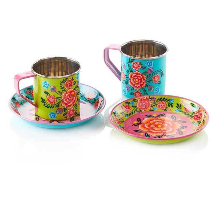 Kashmiri Bright Stainless Steel Enamelware Mug
