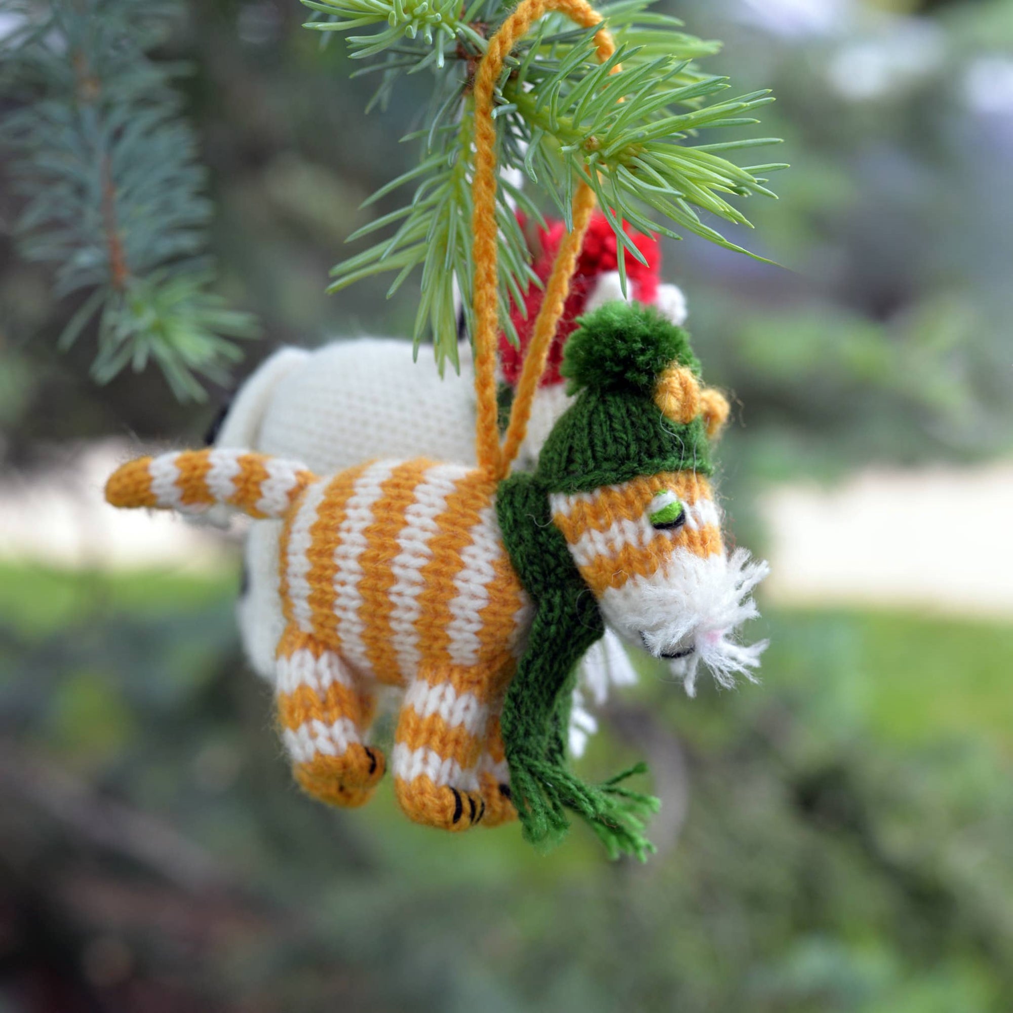 Handmade Cat Knit Ornament - Fair Trade