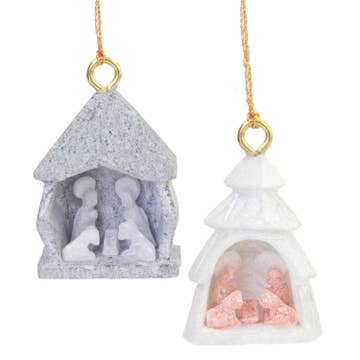 Mini Alabaster Nativity Ornament