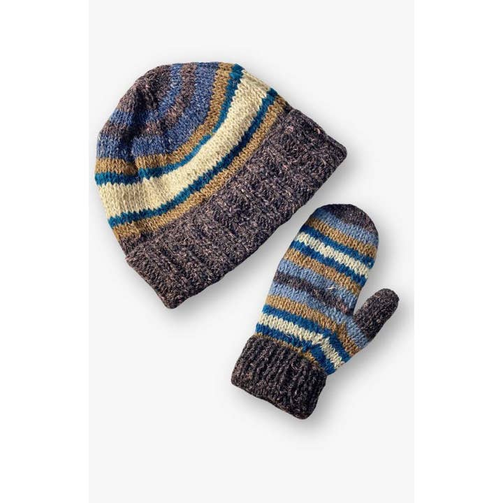 Hemp &amp; Wool Blend Beanie Hat with Cuff - Assorted