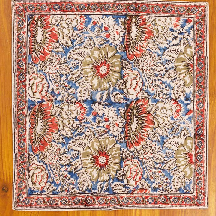 Rose &amp; Navy Kalamkari Print Napkin