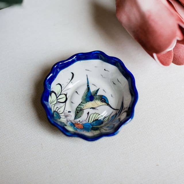 Wild Bird Painted Ceramic Bowl (2.5&quot; D)