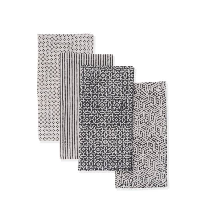 Black Forest Block Print Napkin - Set Of 4