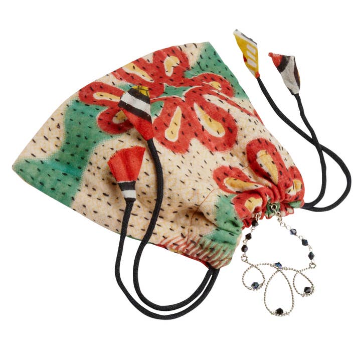 Recycled Sari Drawstring Gift Bag