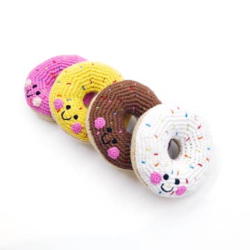 Pink Donut Crochet Rattle