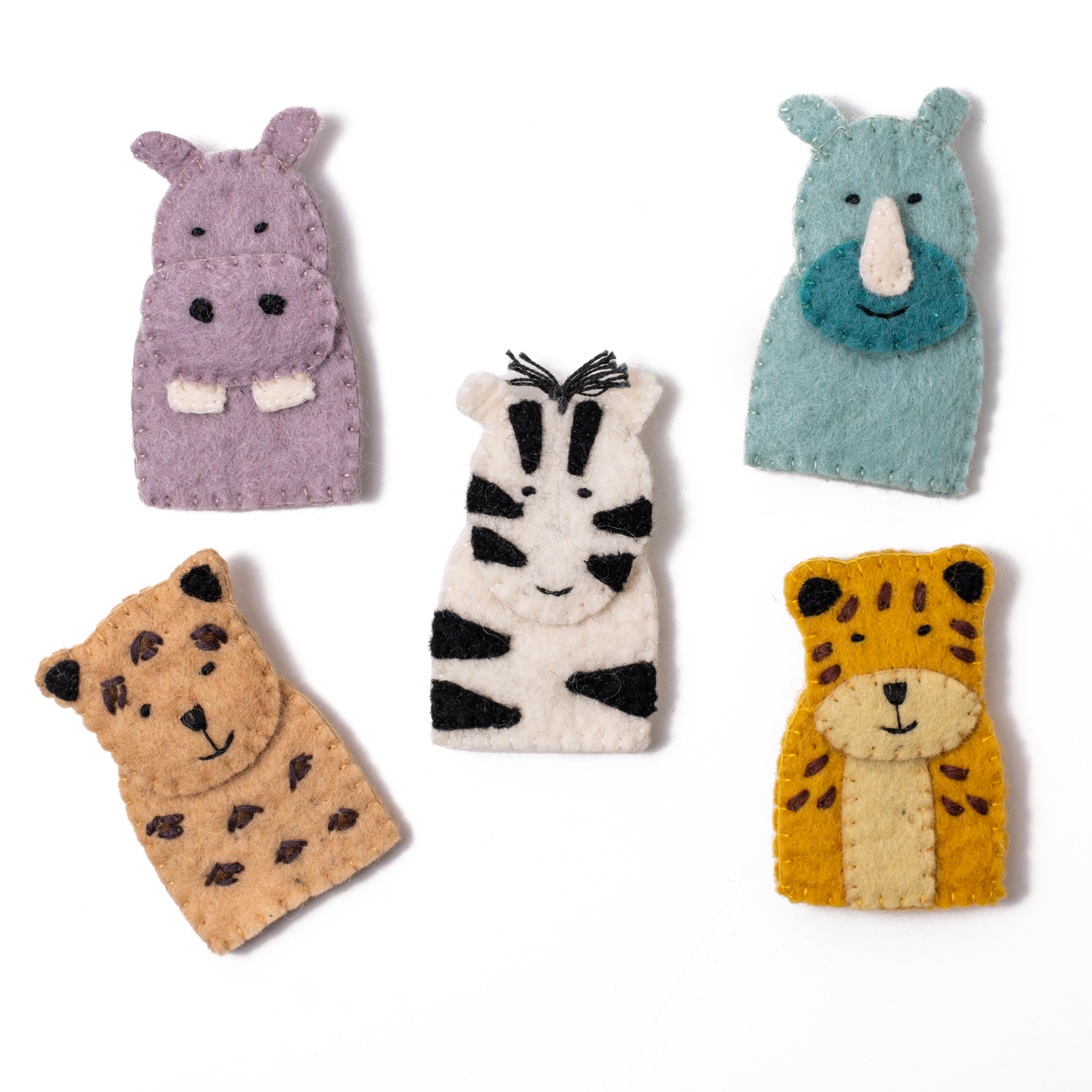 Felt Safari Finger Puppets - Assorted