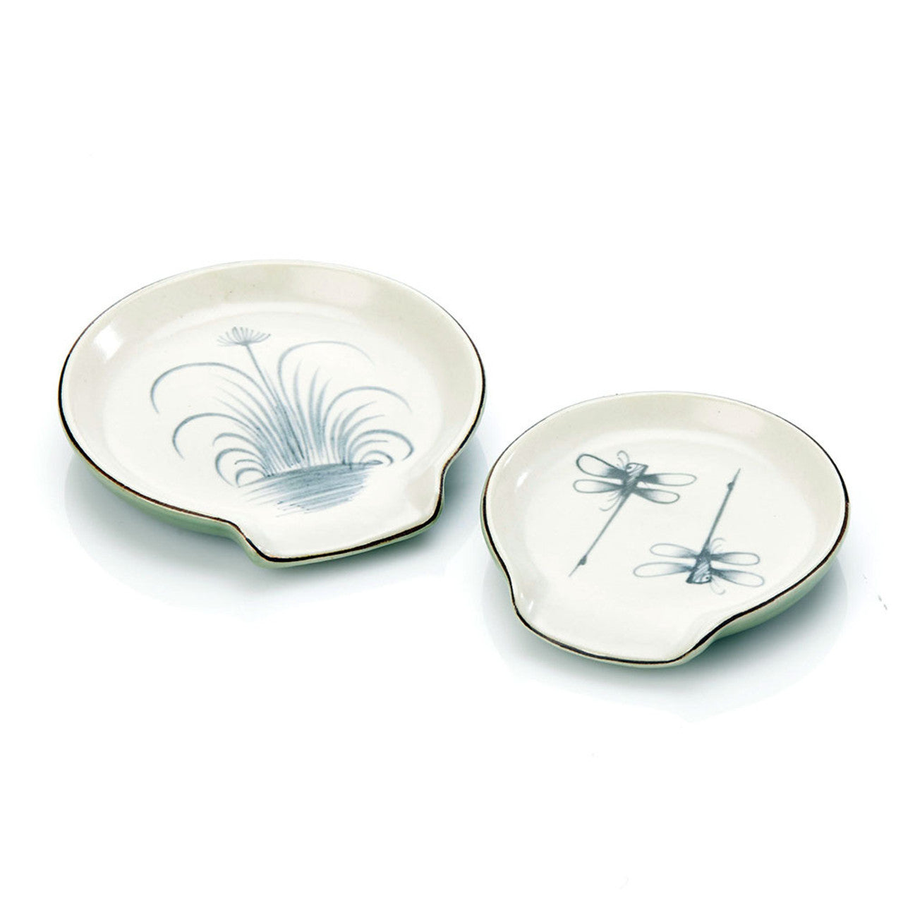 Large Botanical Ceramic Spoon Rest