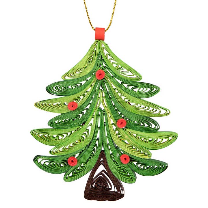 Quilled Green Tree Ornament