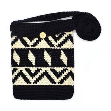 Cotton Crochet Passport Flap Bag