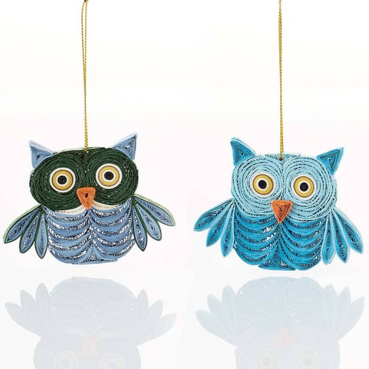 Quilled Owl Ornament - Assorted