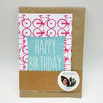 Birthday Bicycles Growing Paper Card