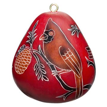 Red Cardinal Gourd Ornament