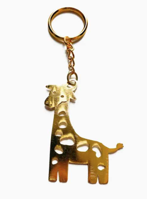 Gold Giraffe Keychain