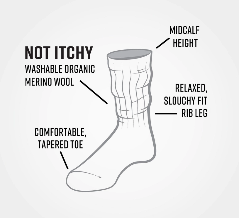 Heathered Merino Wool Crew Socks - Cornflower, Large (10-13)