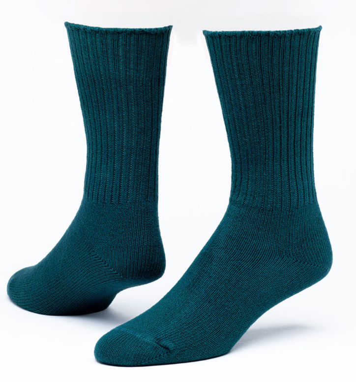 Aqua Blue Organic Cotton Crew Socks
