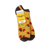 Honey Mushroom Cotton Footie Socks, Large