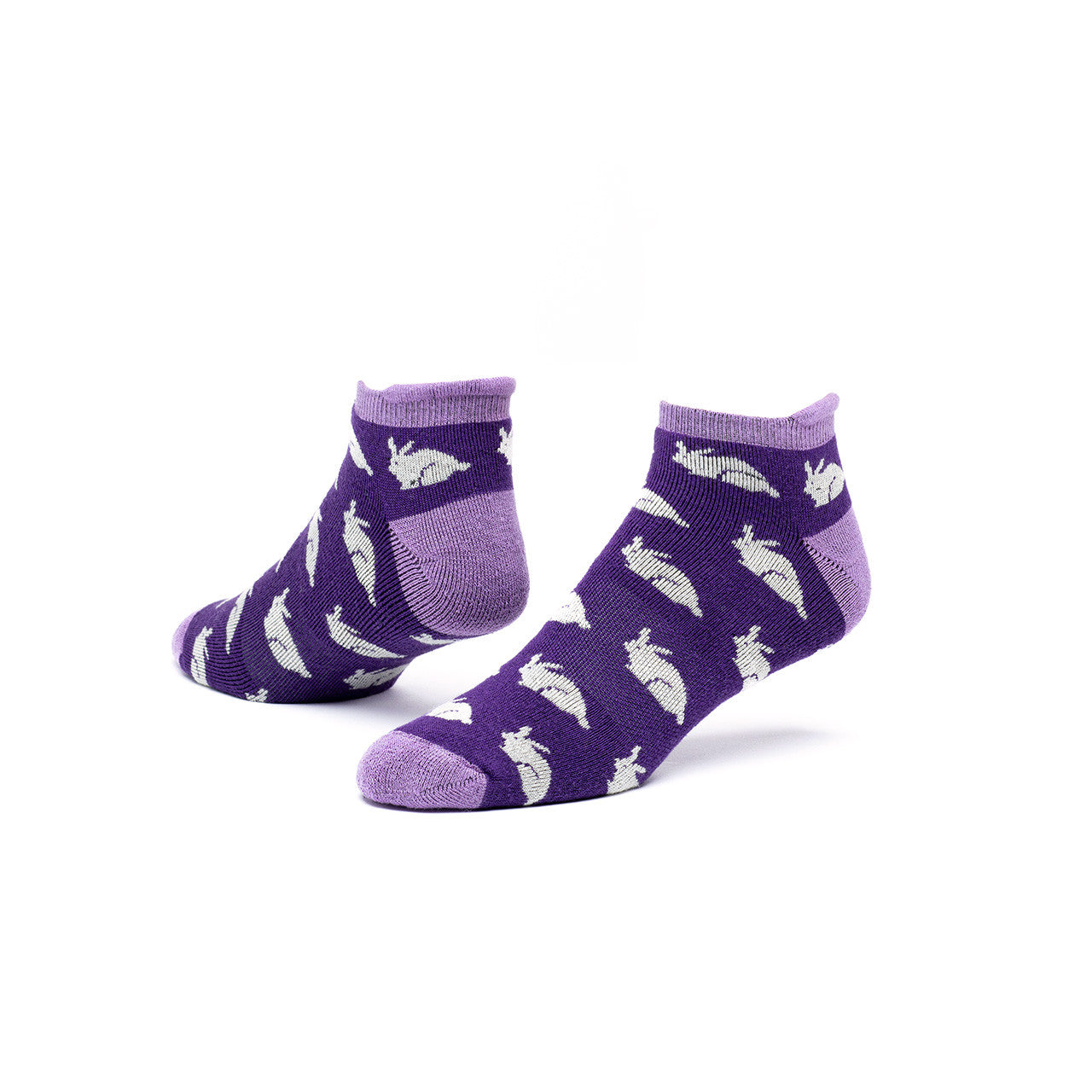Purple Bunny Organic Cotton Tab Footie Socks