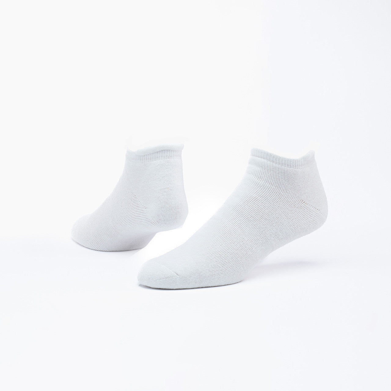 White Organic Cotton Tab Footie Socks