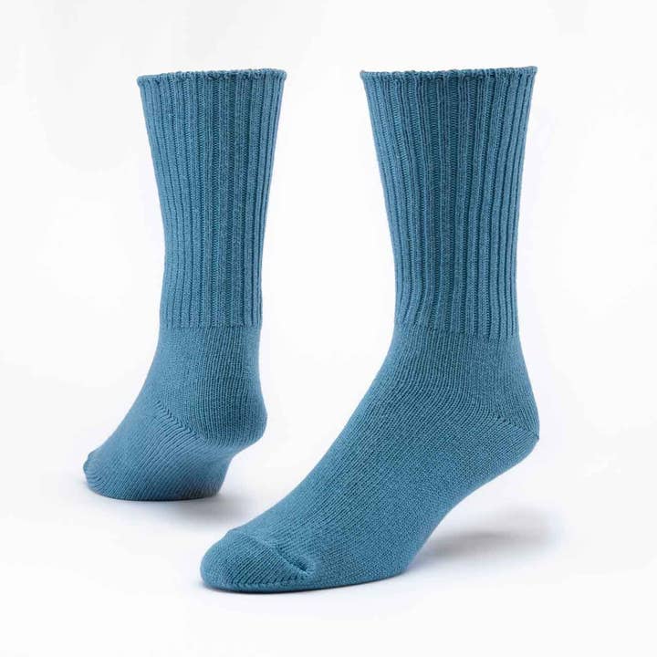 Denim Blue Organic Cotton Crew Socks (9-11)